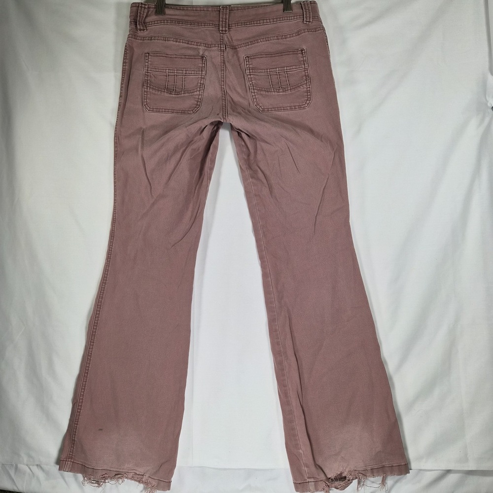 2000s Low Rise Hollister Women's Pink Bootcut Pants Size 11 - Picture 3 of 16